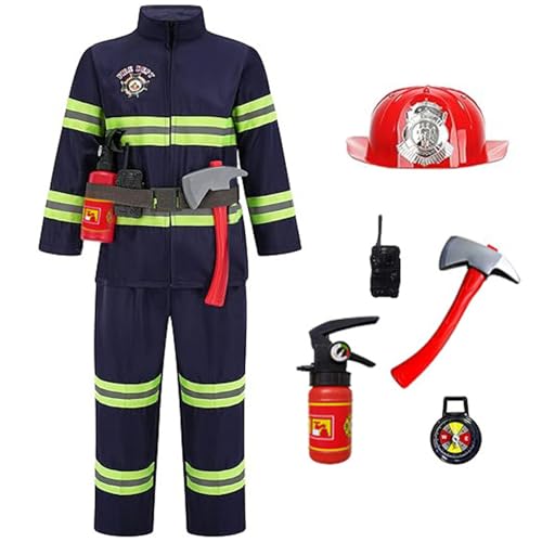 Yaoliucp Dress -up Fireman Kostüm für Kinder - Rollenspiele Feuerwehrkostüm mit Sicherheitshelmhut & Feuerlöscher, Bildungsfeuerwehrmann für Jungen Mädchen, xs Yaoliucp Dress -up Fireman Kostüm für Kinder - Rollenspiele Feuerwehrkostüm mit Sicherheitshelmhut & Feuerlöscher, Bildungsfeuerwehrmann für Jungen Mädchen, xs von Yaoliucp