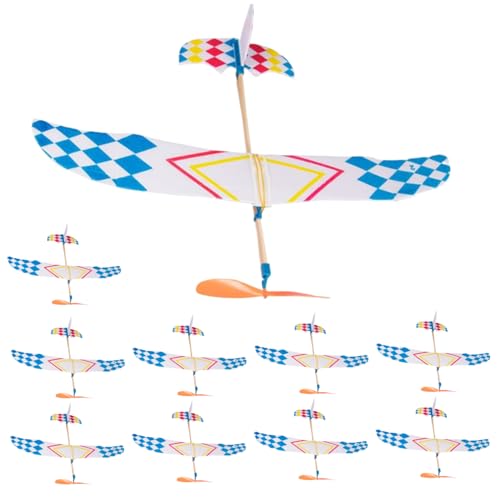 Yaoliucp Gummiband -Flugzeugmodell, 10pcs Foam Flugzeuge für Kinder, Bildungsgummi -Band Flugzeuge 16x12 Windup Flying Slider Crafts Toys for Kids Party Gefälligkeiten Outdoor Play von Yaoliucp