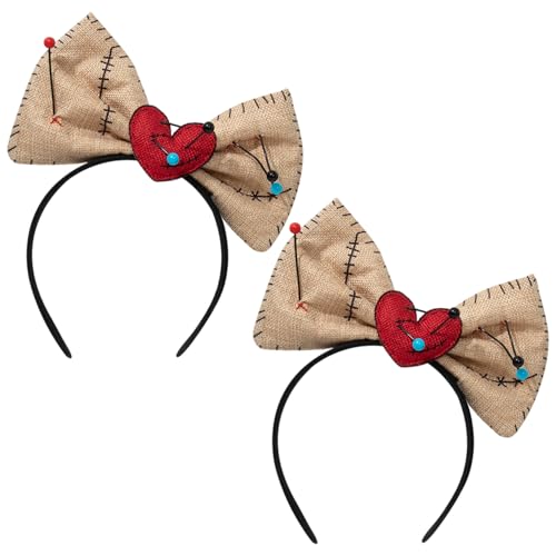 Yaoliucp Halloween Bow Stirnband, 2pcs lustige Stirnbänder für Frauen, gebrochenes Herz Halloween Stirnband mit Stiften und Bogenkopf Hoop Evil Doll Hairband Yaoliucp Halloween Bow Stirnband, 2pcs lustige Stirnbänder für Frauen, gebrochenes Herz Halloween Stirnband mit Stiften und Bogenkopf Hoop Evil Doll Hairband von Yaoliucp