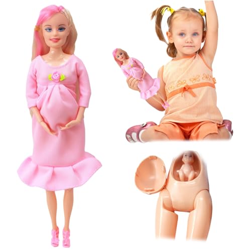 Yaoliucp Modepuppen, Schwangere Puppe 11.5 ABS Plastik Schwangeres Mutterspielzeug mit Babypuppen kreativer schwangerer Puppe mit einem Baby in ihrem Bauch für Kindergeschenk, Style 2 Yaoliucp Modepuppen, Schwangere Puppe 11.5 ABS Plastik Schwangeres Mutterspielzeug mit Babypuppen kreativer schwangerer Puppe mit einem Baby in ihrem Bauch für Kindergeschenk, Style 2 von Yaoliucp