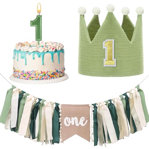 Yaomiao First Birthday Decorations Set for Boys Girls 1st Wild One Highchair Banner with Green Tassel Garland Birthday Crown Hat Number Candles Jungle Theme Safari Party for Baby Photo Props Yaomiao First Birthday Decorations Set for Boys Girls 1st Wild One Highchair Banner with Green Tassel Garland Birthday Crown Hat Number Candles Jungle Theme Safari Party for Baby Photo Props von Yaomiao
