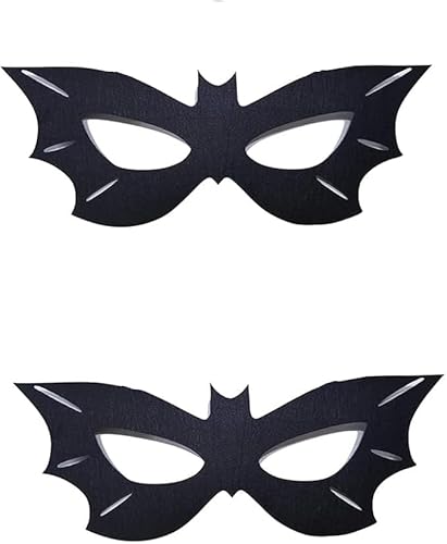 Yapartifa Batgirl-Kostümmaske – Kostüm-Party-Zubehör, schwarz-rote Augenmaske, halbe Gesichtsmasken für Halloween-Kostüm, Cosplay, Raves-Party, 2 Stück von Yapartifa