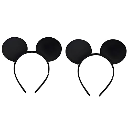 Yapartifa Mickey Mouse Ohren Stirnbänder Neuheit Zubehör Urlaub Party Geburtstag Party Cosplay Zubehör für Erwachsene/Kinder/Frauen/Mädchen (Schwarz) von Yapartifa