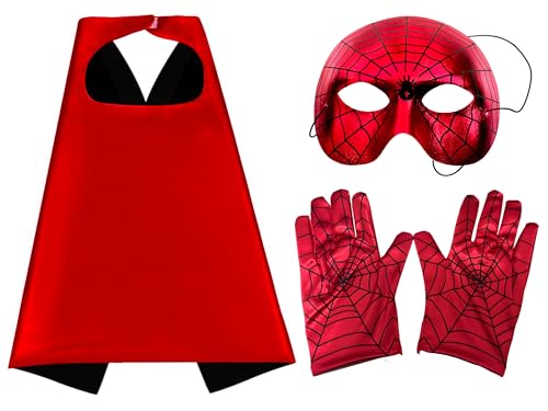 Yapartifa Spinnenanzug-Zubehör-Set – Spinnen-Umhang und Handschuhe und Maske, 3-teiliges Set für Kinder, Kostüm-Handschuhe und Handbekleidung für Kinder, Jungen, Mädchen Yapartifa Spinnenanzug-Zubehör-Set – Spinnen-Umhang und Handschuhe und Maske, 3-teiliges Set für Kinder, Kostüm-Handschuhe und Handbekleidung für Kinder, Jungen, Mädchen von Yapartifa