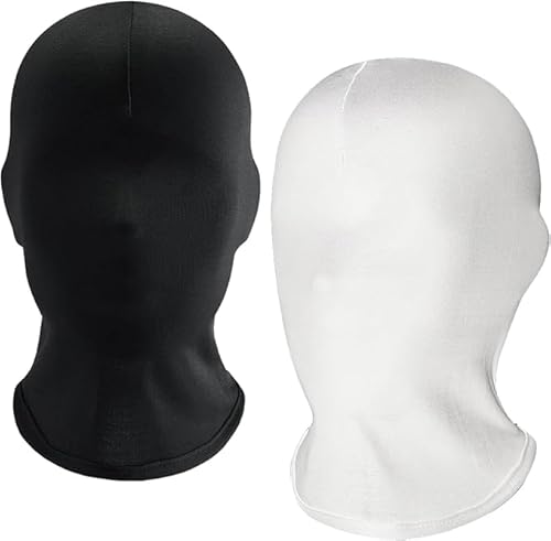 Yapartifa Vollgesichts-Spandex-Kapuzenmaske, schwarz, Unisex, Halloween-Kostüm-Zubehör (Schwarz und Weiß) von Yapartifa