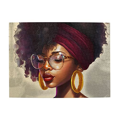 Afrikanisches Schwarzes Mädchen Puzzle für Erwachsene, 500 Teile, lustiges Familienspiel, Ölgemälde für Teenager, intellektuelles Dekompressionspädagogisches Lernspielzeug (1 Kunststoffbox Afrikanisches Schwarzes Mädchen Puzzle für Erwachsene, 500 Teile, lustiges Familienspiel, Ölgemälde für Teenager, intellektuelles Dekompressionspädagogisches Lernspielzeug (1 Kunststoffbox von Yapcklu