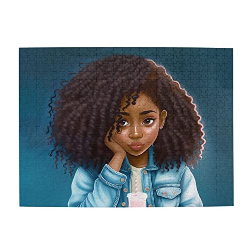 Afrikanisches Schwarzes Mädchen Puzzle für Erwachsene, 500 Teile, lustiges Familienspiel, Ölgemälde für Teenager, intellektuelles Dekompressionspädagogisches Lernspielzeug (1 Kunststoffbox Afrikanisches Schwarzes Mädchen Puzzle für Erwachsene, 500 Teile, lustiges Familienspiel, Ölgemälde für Teenager, intellektuelles Dekompressionspädagogisches Lernspielzeug (1 Kunststoffbox von Yapcklu