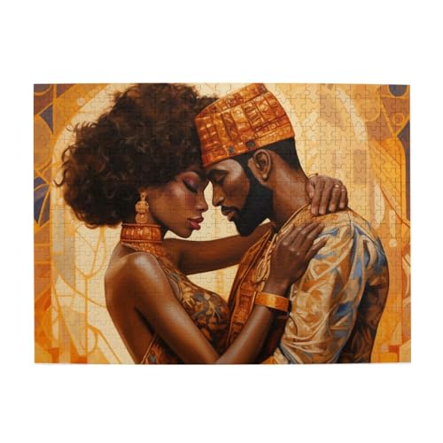 Afrikanisches schwarzes Paarpuzzle für Erwachsene, 500 Teile, lustiges Familienspiel, Ölgemälde für Teenager, intellektuelles Dekompressionspädagogisches Lernspielzeug (1 Kunststoffbox Afrikanisches schwarzes Paarpuzzle für Erwachsene, 500 Teile, lustiges Familienspiel, Ölgemälde für Teenager, intellektuelles Dekompressionspädagogisches Lernspielzeug (1 Kunststoffbox von Yapcklu
