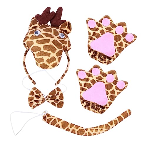 Yardenfun 1 Satz Giraffen Kostümset für Teiliges Cosplay Accessoire mit Haarband Handschuhen Fliege Lustiges Party Outfit für Jungen für Kindergeburtstage Kostümpartys von Yardenfun