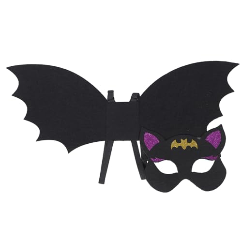 Yardenfun 1 Satz Halloween Fledermausflügel Kostüm mit Maske für Kostümpartys Cosplay und Halloween Events Leicht Sicher Strapazierfähigem Vliesstoff Gefertigt von Yardenfun