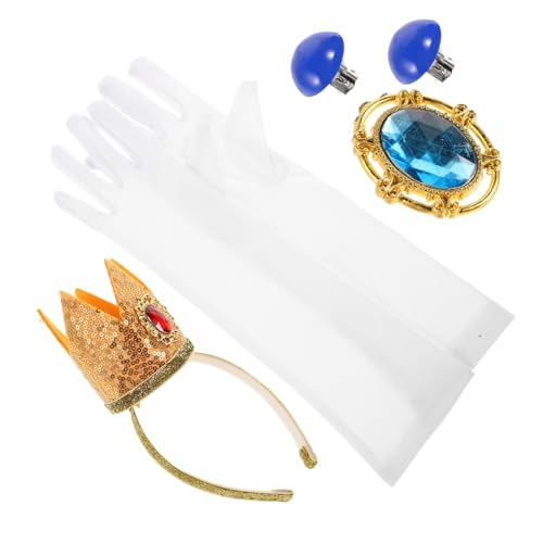 Yardenfun 1 Satz Prinzessinnen Kostümset mit Krone Ohrringen und Handschuhen Teiliges Cosplay Zubehör für Partys Hochzeiten und Besondere Anlässe für Rollenspiele und Festliche Feiern Yardenfun 1 Satz Prinzessinnen Kostümset mit Krone Ohrringen und Handschuhen Teiliges Cosplay Zubehör für Partys Hochzeiten und Besondere Anlässe für Rollenspiele und Festliche Feiern von Yardenfun