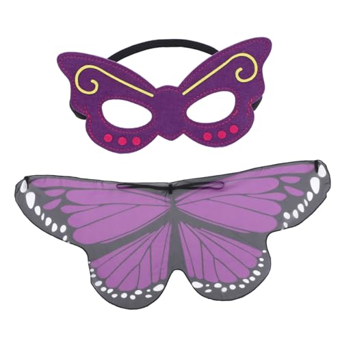 Yardenfun 1 Satz Schmetterlingsflügel Kostümset für Teiliges mit Umhang Maske für Karneval Halloween Leicht für Fotografie Aufführungen von Yardenfun
