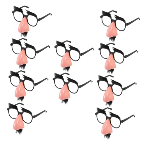 Yardenfun 10 Stück Teiliges Lustige Große Nasenbrillen mit Augenbrauen Wiederverwendbare Halloween Party Fotorequisiten Langlebige Old Man Cosplay Brillen für Geburtstag und Kostüme von Yardenfun