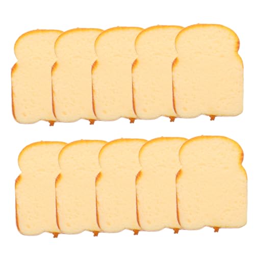 Yardenfun 10 Stück Teiliges Realistische Simulation Toastbrot Scheiben Detailgetreue Lebensmittelfiguren für Küchen und Bäckerei Dekoration Vielseitig für Fotografie Party und DIY Display von Yardenfun