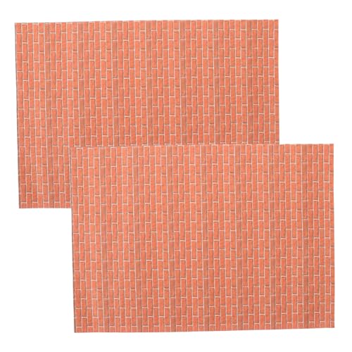 Yardenfun 2 Blätter Maßstab Selbstklebend Rote Ziegelwand Dekorative Mini Wandverkleidung für Wohnzimmer Schlafzimmer und Arbeitszimmer von Yardenfun