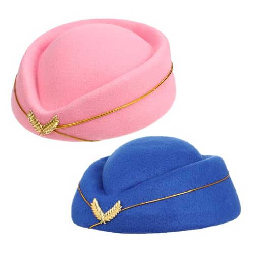 Yardenfun 2 Stück Damen Flugbegleiterin Mütze Dekorative Beret Hüte Leicht Langlebig Vielseitig für Theater Kostüm Rollenspiel und Festliche Anlässe Geeignet Yardenfun 2 Stück Damen Flugbegleiterin Mütze Dekorative Beret Hüte Leicht Langlebig Vielseitig für Theater Kostüm Rollenspiel und Festliche Anlässe Geeignet von Yardenfun