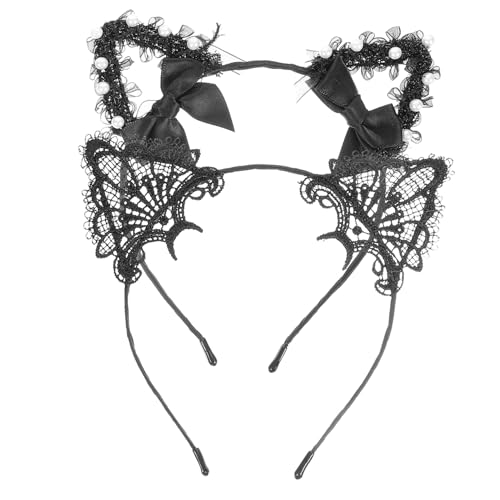 Yardenfun 2 Stück Lässiges Teiliges Katzenohren Haarreif aus Schwarzer Spitze Bequemes Stirnband Modisches Accessoire für Damen für Halloween Kostüm und Partyanlässe Yardenfun 2 Stück Lässiges Teiliges Katzenohren Haarreif aus Schwarzer Spitze Bequemes Stirnband Modisches Accessoire für Damen für Halloween Kostüm und Partyanlässe von Yardenfun