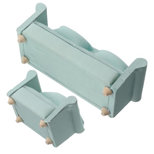 Yardenfun 2 Stück Miniatur Puppenhaus Sofa Grün Teilig Stoff Couch mit Kissen Realistische Mini Möbel Wohnzimmer Dekoration für Puppenstubenszene und Sammler Yardenfun 2 Stück Miniatur Puppenhaus Sofa Grün Teilig Stoff Couch mit Kissen Realistische Mini Möbel Wohnzimmer Dekoration für Puppenstubenszene und Sammler von Yardenfun
