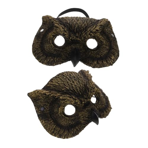 Yardenfun 2 Stück Realistische Eulenmaske aus PU Schaum Leichte und Hautfreundliche Tiermasken für Erwachsene Bequemer Sitz für Maskenbälle Kostümpartys und Karneval von Yardenfun