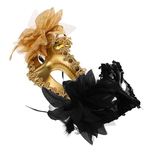 Yardenfun 2 Stück Teiliges Maskenball mit Blumendekor Halbes Gesicht Leichte Masken mit Elastischem Band Verstellbar für Karneval Tanzparty Halloween und Maskerade Damen Kostümzubehör in von Yardenfun