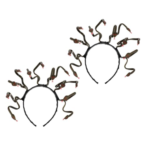 Yardenfun 2 Stück Teiliges Schlangen-haarband Leichtes Langlebiges Medusa Cosplay Stirnband mit Realistischen Kleinen Schlangen Verstellbar Gruseliges Halloween Karnevals-accessoire für von Yardenfun