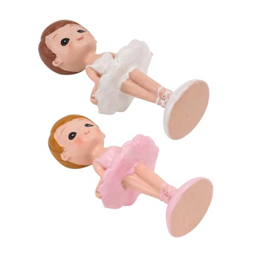 Yardenfun 2 Stücke Resin Ballerina Dekoration Geburtstagstorte Tortendeko Mädchen Ballett Figuren Wohnkultur von Yardenfun