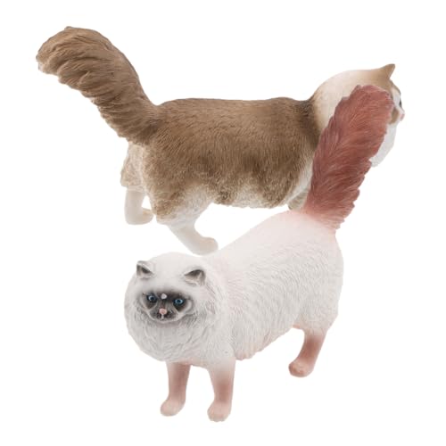 Yardenfun 2 Stücke Simulationskatzenmodell Katzenmodell Figur Katzenmodell-Ornament realistische Katzenfigur Katzen-Geburtstagsdekoration Katzenkuchendekoration süße Katzenfiguren von Yardenfun