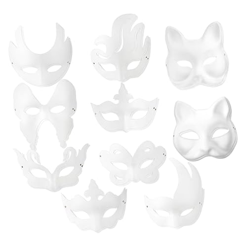 Yardenfun 20 Stück Teiliges DIY Papiermasken Leichte Bastelmasken aus für Fasching Karneval und Cosplay Komfortabel für Erwachsene Vielseitig Einsetzbar von Yardenfun