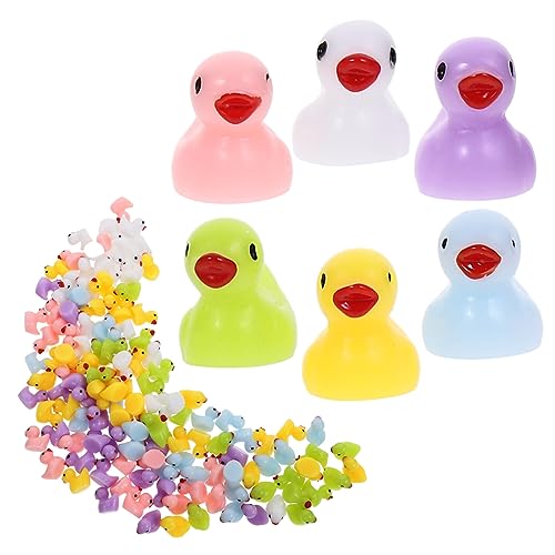 Yardenfun 200 Stück Miniaturfigur Teiliges Buntem Resin Süße Enten für Garten Puppenhaus und DIY Dekorationen Leichte und Kreative Ornamente für Gestaltungen von Yardenfun