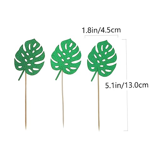 Yardenfun 24 Stück Teiliges Cake Topper mit Tropischen Schildkrötenblatt Design Vielseitige Tortendeko für Geburtstag Party und Dessert Lebendige Cupcake Deko für Festliche Anlässe von Yardenfun