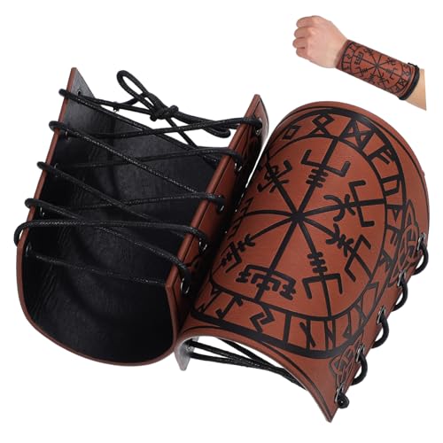 Yardenfun 2Stücke Mittelalterliche Armbracers Cosplay für Männer Geprägte Handgelenkband für Renaissance Messen und Historische Nachstellungen Bequemes PU Material Vintage Design Braun Yardenfun 2Stücke Mittelalterliche Armbracers Cosplay für Männer Geprägte Handgelenkband für Renaissance Messen und Historische Nachstellungen Bequemes PU Material Vintage Design Braun von Yardenfun