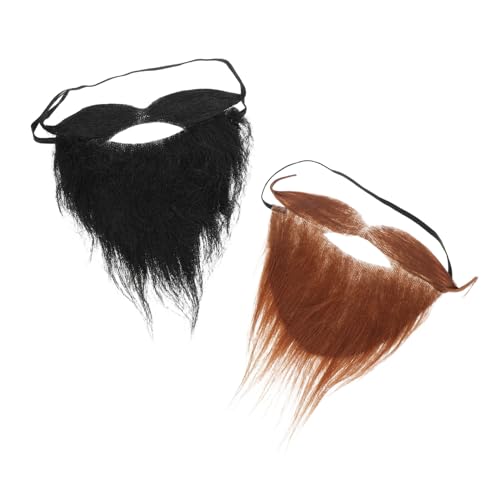 Yardenfun 2stücke Falscher Schnurrbart Für Männer Aus Leichtem Polyestermaterial Bartdekor Für Kostüme Halloween Cosplay Und Partys Einfach Anzuwenden Und Wiederverwendbar von Yardenfun