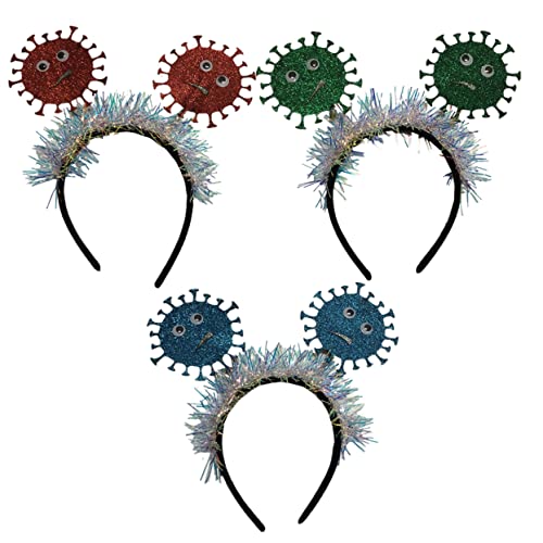 Yardenfun 3 Stück Teiliges Haarband für Feiern Lustige Party Haarschmuck für Festivals Kostümpartys Grüne Blaue Farben Leicht von Yardenfun