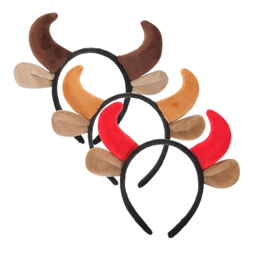 Yardenfun 3 Stück Teiliges Halloween Kuh Horn Stirnband Rotes Dunkel und Hellbraunes Hörner Haarband Langlebiges Stoffmaterial Bequemes Teufel Horn Haar Accessoire für Party Cosplay Alltag Yardenfun 3 Stück Teiliges Halloween Kuh Horn Stirnband Rotes Dunkel und Hellbraunes Hörner Haarband Langlebiges Stoffmaterial Bequemes Teufel Horn Haar Accessoire für Party Cosplay Alltag von Yardenfun