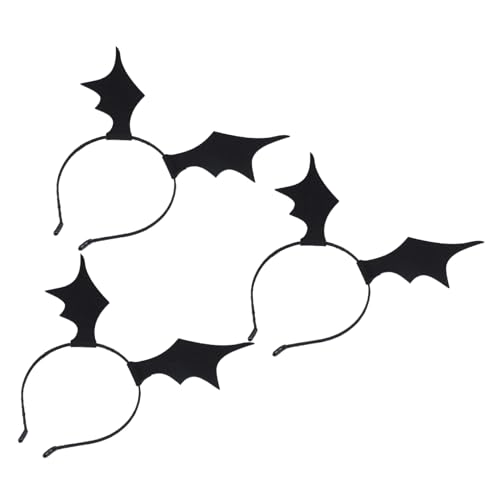 Yardenfun 3 Stück Teiliges Halloween Stirnband mit Schwarzen Fledermausflügeln Verstellbar und Flexibel Einzigartiges Haarschmuck Accessoire für Damen Herren für Party und Karneval von Yardenfun