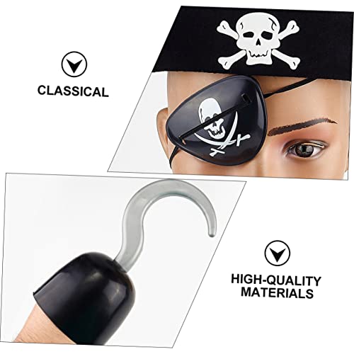 Yardenfun 3 Stück Teiliges Piratenkostüm Set für Halloween mit Hut Augenklappe und Haken Robustes Zubehör für Mädchen und Jungen Sicherer Karneval und Rollenspiel Spaß Zufällige Farbe von Yardenfun