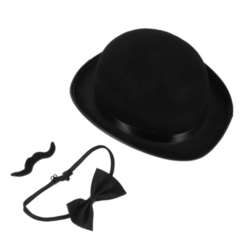 Yardenfun 3-teiliges Zauberer-kostümset: Mit Zylinder, Fliege Und Bart, Gangster-cosplay-requisite, Halloween, Viktorianisches Detektiv-kostümzubehör Yardenfun 3-teiliges Zauberer-kostümset: Mit Zylinder, Fliege Und Bart, Gangster-cosplay-requisite, Halloween, Viktorianisches Detektiv-kostümzubehör von Yardenfun