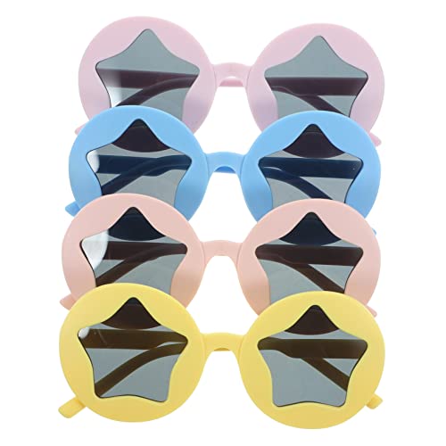Yardenfun 4 Paare Sonnenbrillen für Jungen und Mädchen Süße UV Schutz Sonnenbrillen Gelb Blau und Helllila für Sommer und Geburtstagsfeiern von Yardenfun