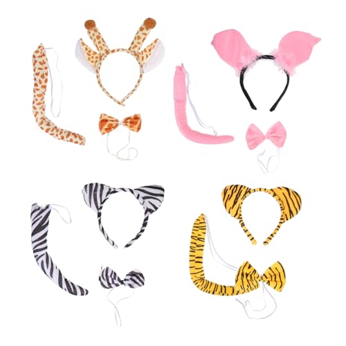 Yardenfun 4 Sätze Tierkostüm Haarreif mit Ohren Fliege und Leichtes Halloween Party Cosplay Zubehör für Geburtstag Karneval Festtagskostüm Yardenfun 4 Sätze Tierkostüm Haarreif mit Ohren Fliege und Leichtes Halloween Party Cosplay Zubehör für Geburtstag Karneval Festtagskostüm von Yardenfun