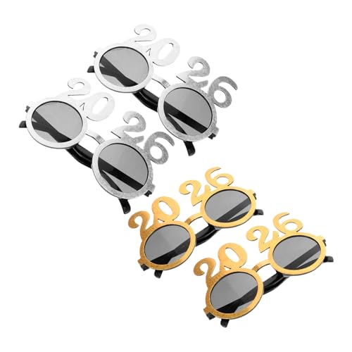 Yardenfun 4 Stück Partybrille aus Leichtem Kunststoff Stylische Runde Gläser Komfortabler Sitz Silber und Gold für Silvester Weihnachten Abschlussfeiern und Festliche Anlässe Yardenfun 4 Stück Partybrille aus Leichtem Kunststoff Stylische Runde Gläser Komfortabler Sitz Silber und Gold für Silvester Weihnachten Abschlussfeiern und Festliche Anlässe von Yardenfun