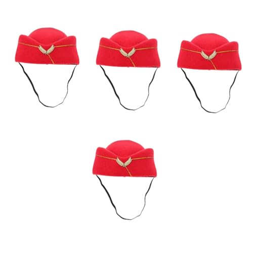 Yardenfun 4 Stück Stewardess Baskenmütze Stewardessenhut Rot Flughut Aus Filz Stewardess Mütze Kostüm Französischer Hut Cabin- -kappe Baskenmütze Mütze Hut Der Flugbegleiterin Gefühlt Yardenfun 4 Stück Stewardess Baskenmütze Stewardessenhut Rot Flughut Aus Filz Stewardess Mütze Kostüm Französischer Hut Cabin- -kappe Baskenmütze Mütze Hut Der Flugbegleiterin Gefühlt von Yardenfun