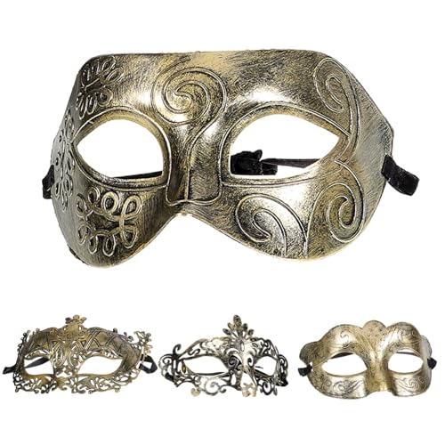 Yardenfun 4 Stück Teiliges Retro Kostüm Maske aus Kunststoff Stilvolle Halloween Maske mit Antikem Design Halbe Gesichtsmasken für Cosplay Maskenball Party und Fotorequisiten Yardenfun 4 Stück Teiliges Retro Kostüm Maske aus Kunststoff Stilvolle Halloween Maske mit Antikem Design Halbe Gesichtsmasken für Cosplay Maskenball Party und Fotorequisiten von Yardenfun