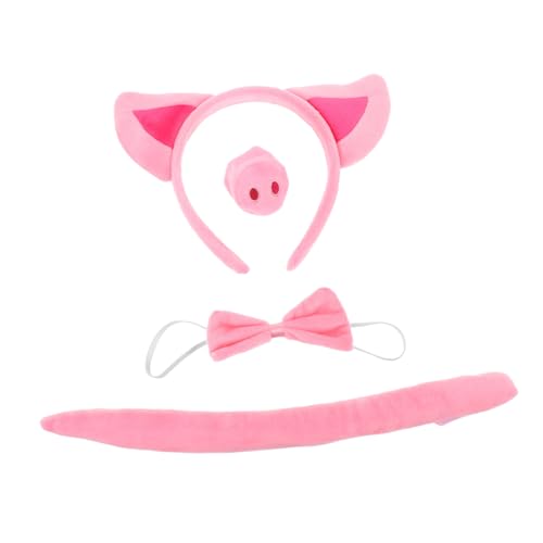 Yardenfun 4 Stück Teiliges Schwein Kostüm Set Pig Tier Ohren Haarreif Schleife Nase Cosplay Zubehör Halloween Party Verkleidung Yardenfun 4 Stück Teiliges Schwein Kostüm Set Pig Tier Ohren Haarreif Schleife Nase Cosplay Zubehör Halloween Party Verkleidung von Yardenfun