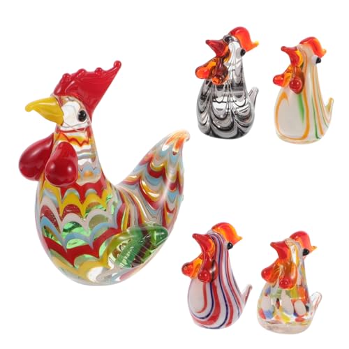 Yardenfun 5 Stück Glas-hahn-Huhn-Figur, Kreative Handgefertigte Hühnerstatuen, Tier-glaskunstmodelle, Nutztiere, Skulptur Für Mikro-Landschaft, Blumentopf-Dekoration Yardenfun 5 Stück Glas-hahn-Huhn-Figur, Kreative Handgefertigte Hühnerstatuen, Tier-glaskunstmodelle, Nutztiere, Skulptur Für Mikro-Landschaft, Blumentopf-Dekoration von Yardenfun