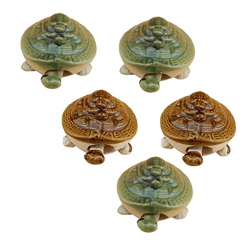 Yardenfun 5 Stück Teiliges Keramik Schildkröten Aquarium Dekoration Lebensnahe Kleine Schildkröten für Süß und Geeignet Pflegeleicht und Fischsicher Zufällige Farbe Zufällige Farbe von Yardenfun