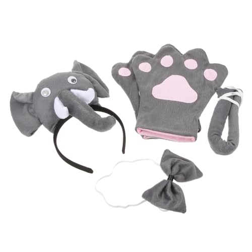 Yardenfun 5 Stück Teiliges Kostümset mit Headdress Fliege Schwänzchen Halloween Karneval Tierkostüme für Erwachsene von Yardenfun