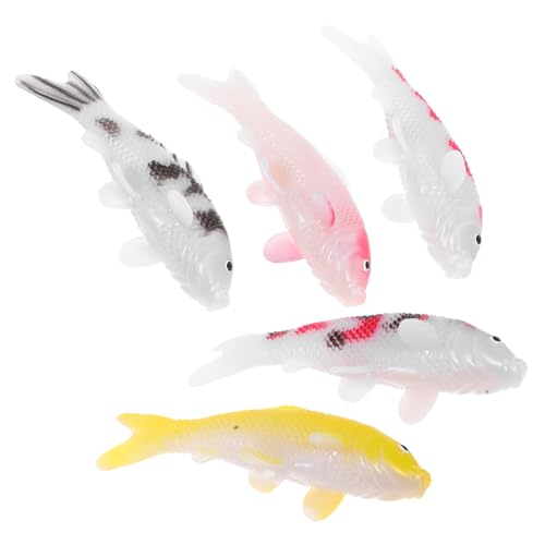 Yardenfun 5 Stück Teiliges Künstliche Koi-Fische aus PVC Realistische Dekoration für Aquarium Lebendige Farben Vielseitig als Deko und Fotorequisite Langlebig und Detailgetreu von Yardenfun