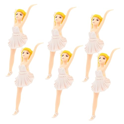 Yardenfun 6 Stk Ballerina-mädchen Miniatur-zubehör Spielset Für Mädchen Miniaturfiguren Dekor Mikro-landschaftsminiatur Bonsai-ornament Handwerk Topper Plastik Nachtisch Violett Anzahl von Yardenfun