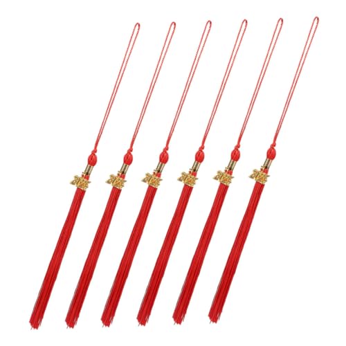 Yardenfun 6 Stück Teiliges Absolventenhut Quasten mit Goldenem Charm Elegante Abschlusskappen Accessoires für Doktorhut und Bachelor für Abschlussfeier und Erinnerungsstück von Yardenfun