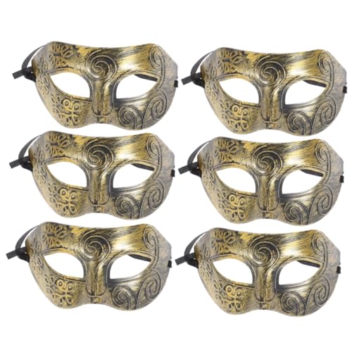 Yardenfun 6 Stück Teiliges Herren Maskenball Maske Vintage Stil Leichtes Cosplay Gesicht Verkleidung Karneval Fasching Halloween Kostüm Zubehör von Yardenfun